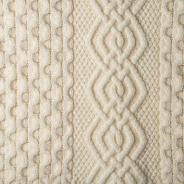 irish throw | honeycomb merino wool aran knit throw