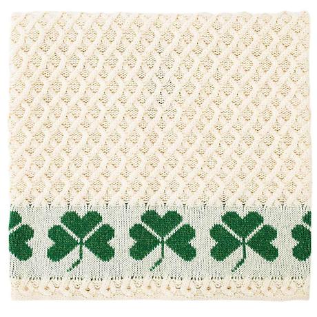 irish throw | merino wool aran knit shamrock throw
