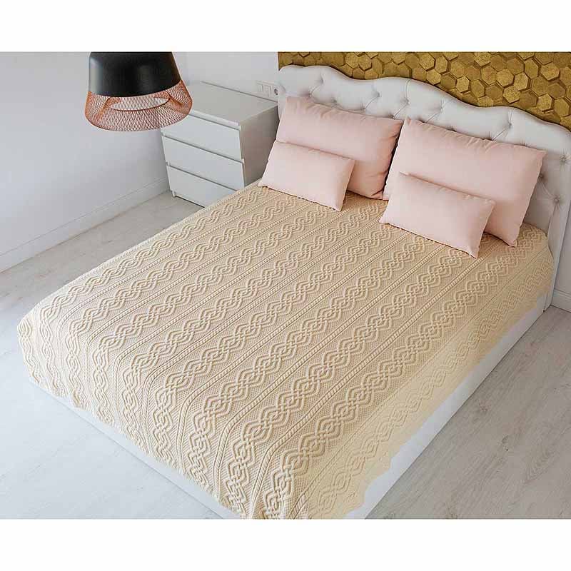 irish throw | king size merino wool cable knit throw