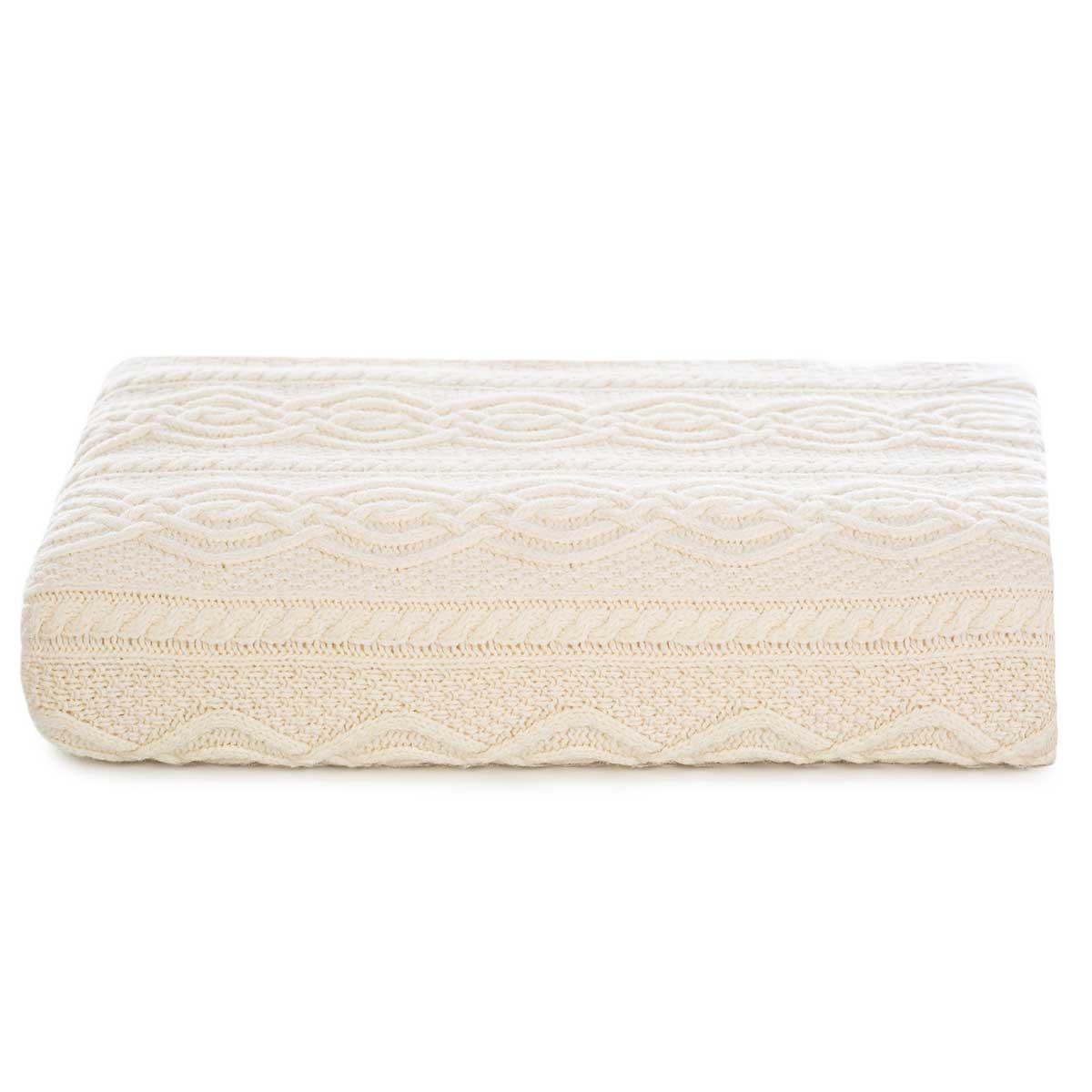 irish throw | king size merino wool cable knit throw