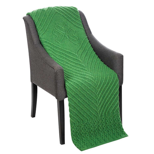 Irish Throw | Merino Wool Shamrock Design Throw