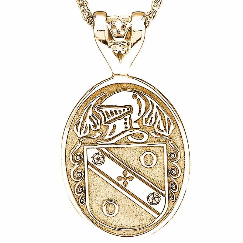 irish coat of arms jewelry oval necklace large