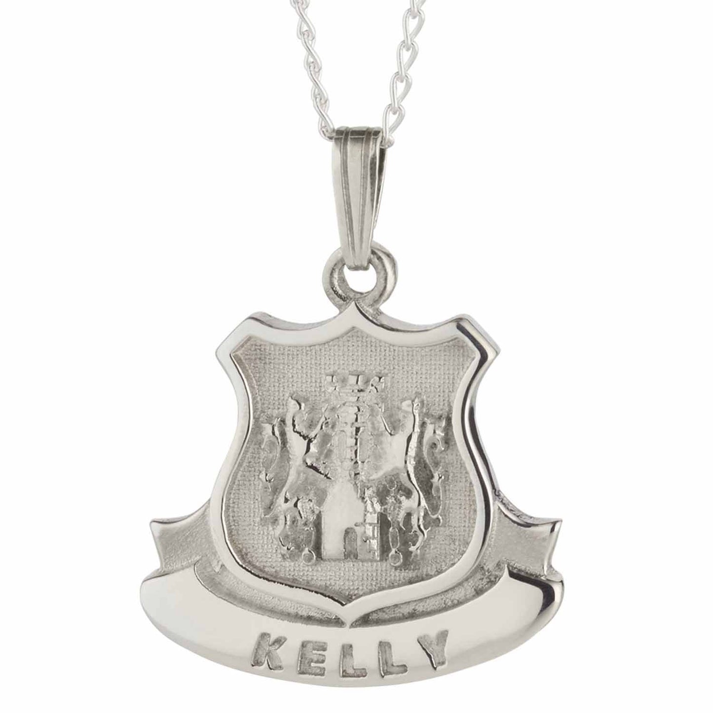 irish necklace - sterling silver personalized coat of arms shield pendant