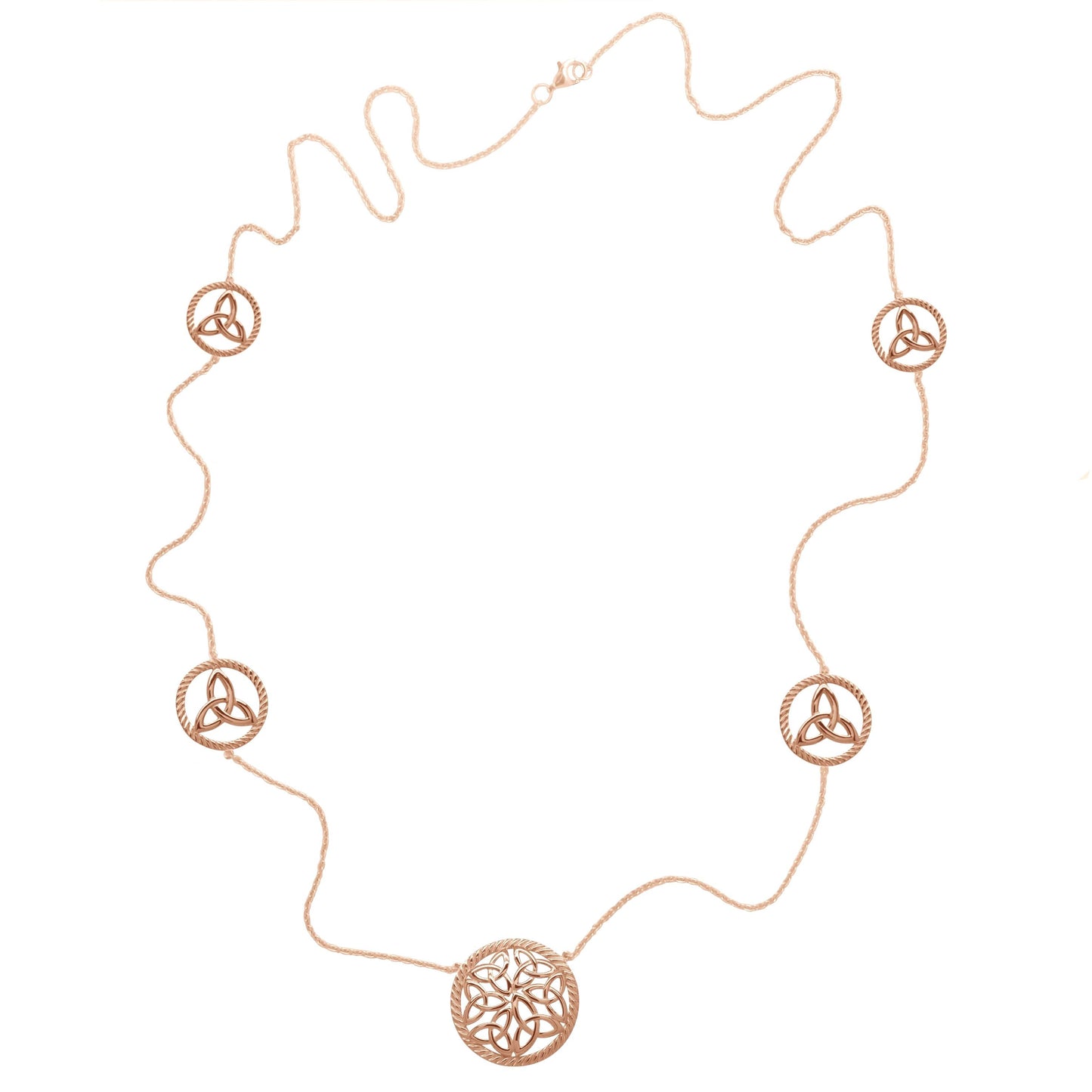 irish earrings | rose gold plated sterling silver round trinity knot earrings