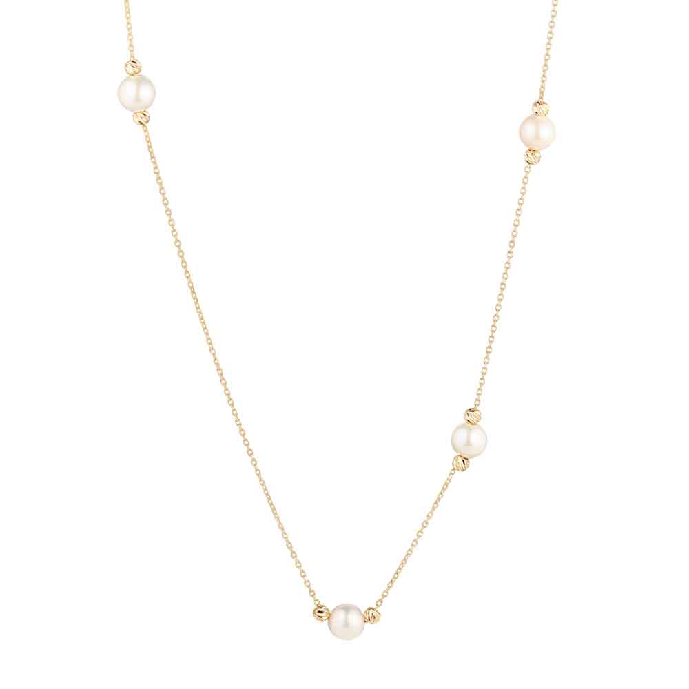 irish necklace | 9k gold five freshwater pearl necklet