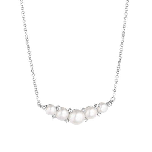 Irish Necklace | Sterling Silver 5 Pearl Crystal Pendant