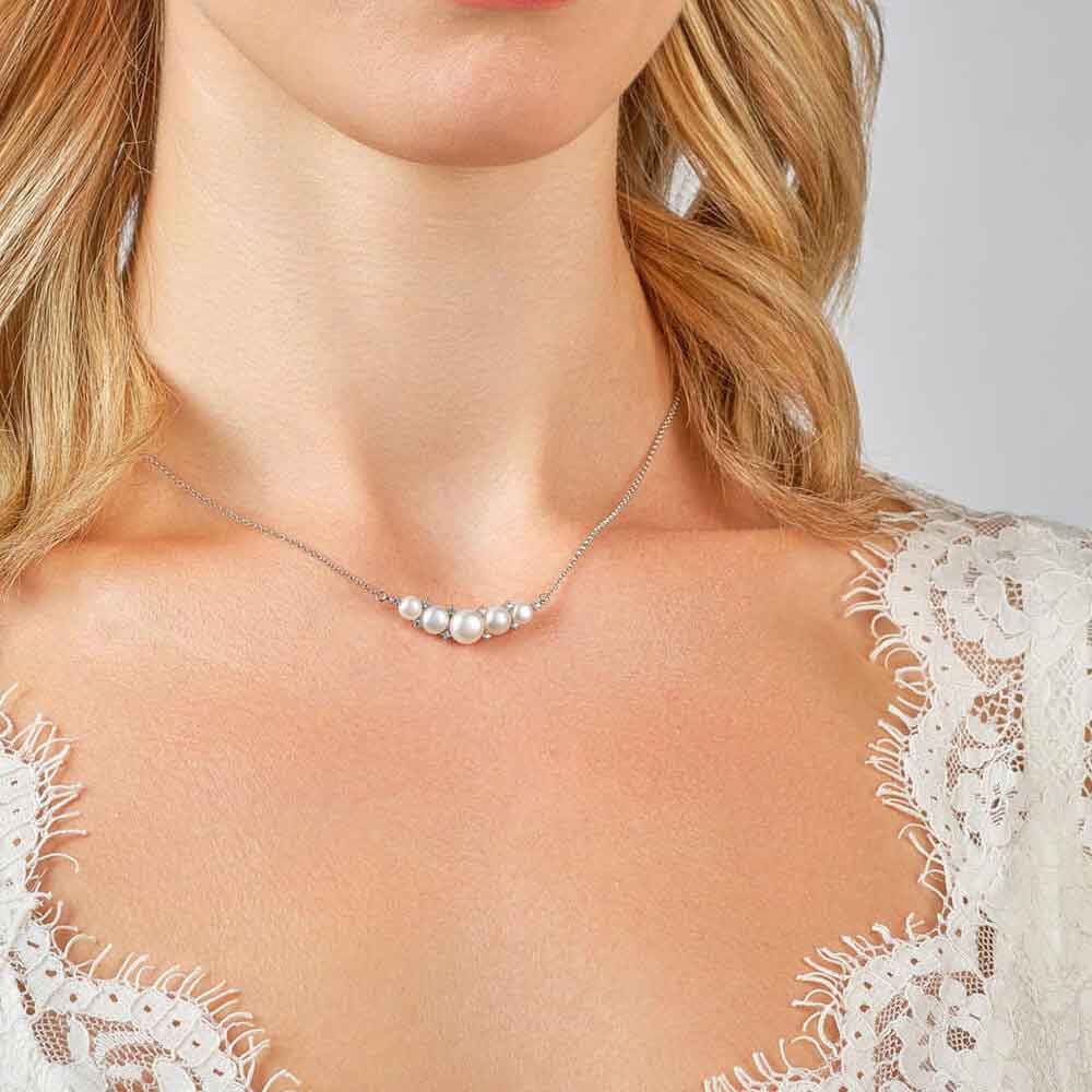 irish necklace | sterling silver 5 pearl crystal pendant