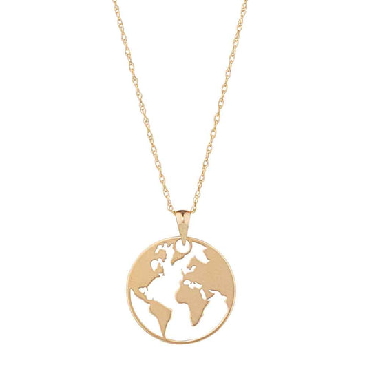 Irish Necklace | 9k Gold Gold Map of the World Pendant
