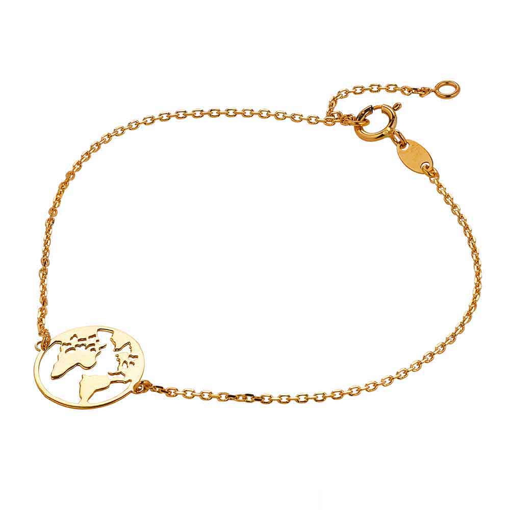 irish bracelet | 9k gold map of the world bracelet