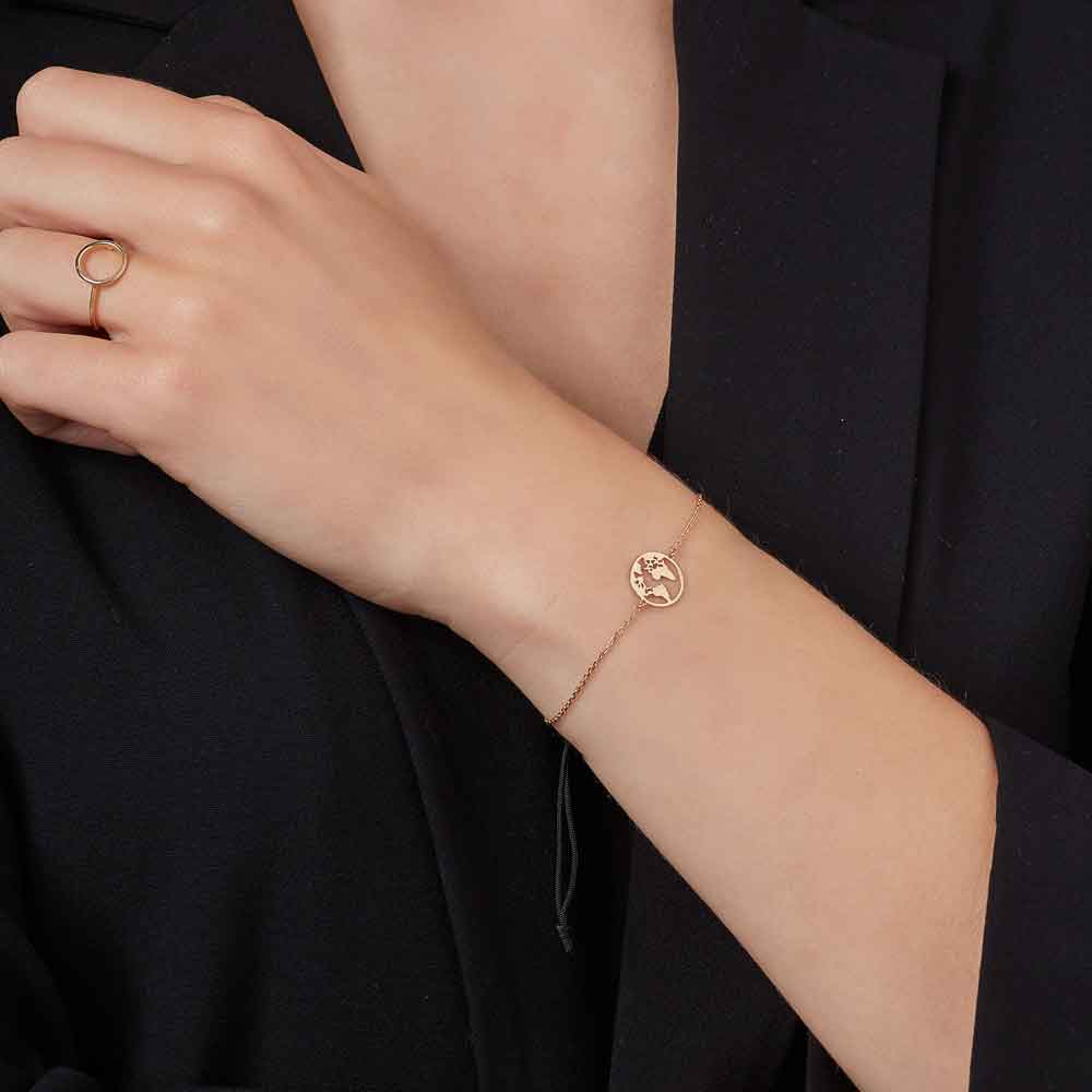 irish bracelet | 9k gold map of the world bracelet