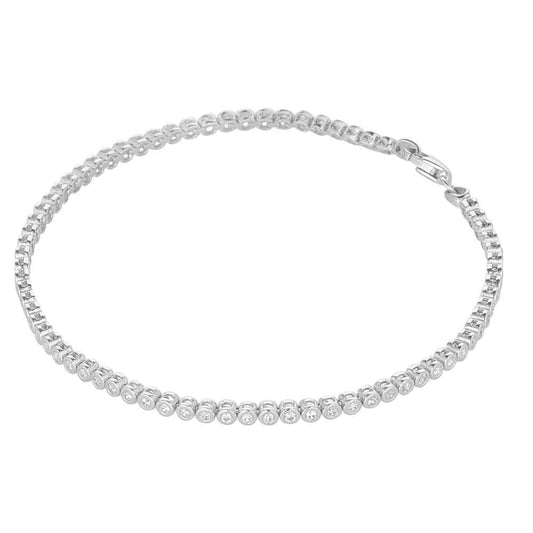 Irish Bracelet | 9k White Gold Crystal  Tennis Bracelet