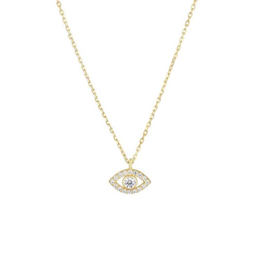 Irish Necklace | 18k Gold Plated Evil Eye Crystal Pendant