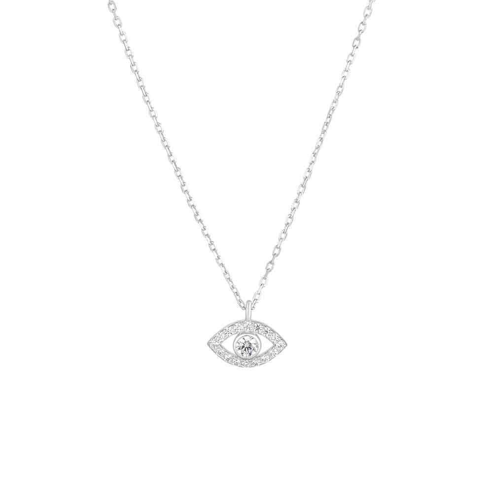 irish necklace | sterling silver evil eye crystal pendant