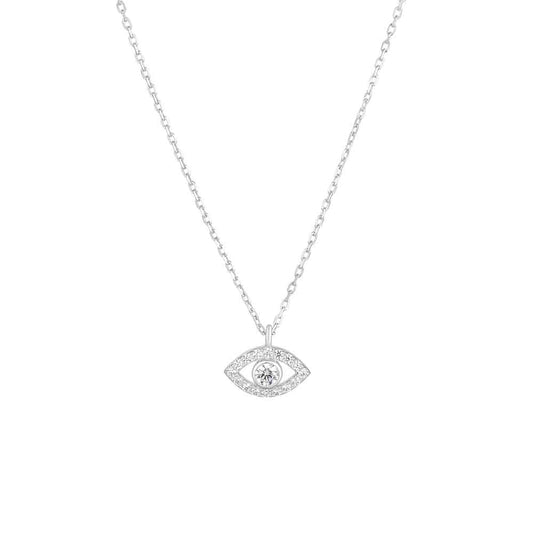Irish Necklace | Sterling Silver Evil Eye Crystal Pendant