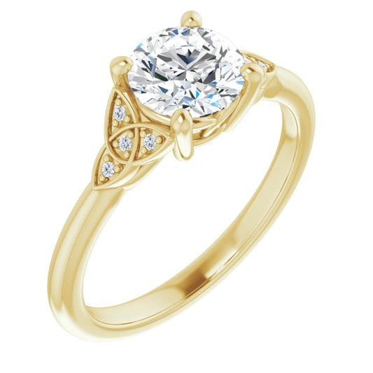 Irish Engagement Ring | Aoibhe 14k Yellow Gold 1ct Diamond Celtic Trinity Knot Ring