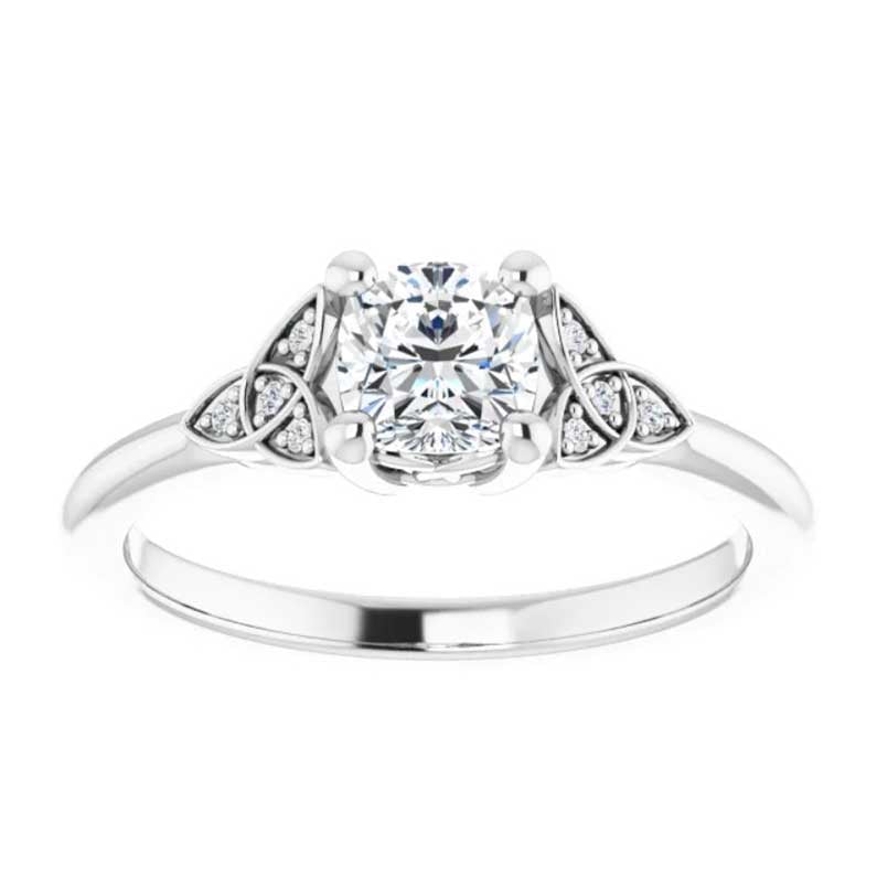 irish engagement ring | bebhinn 14k white gold diamond celtic trinity knot ring