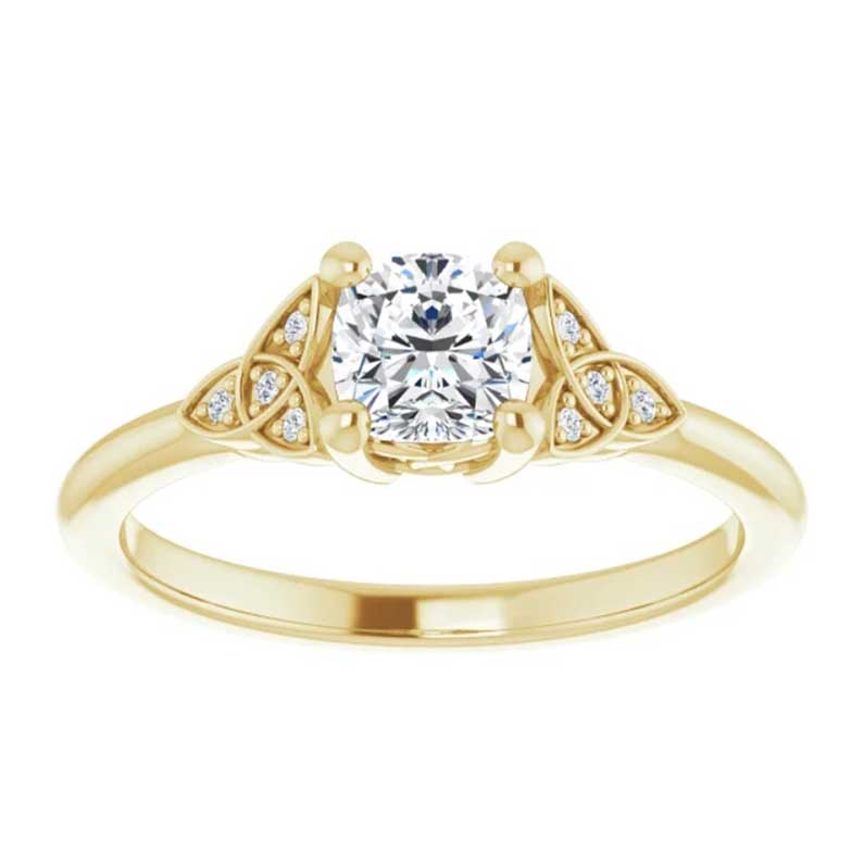 irish engagement ring | blathnaid 14k yellow gold diamond celtic trinity knot ring