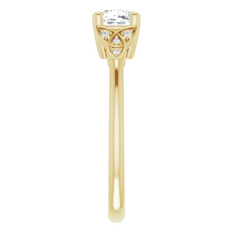 irish engagement ring | blathnaid 14k yellow gold diamond celtic trinity knot ring