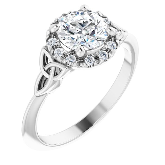 irish engagement ring | easnadh 14k white gold 1ct diamond celtic trinity knot ring