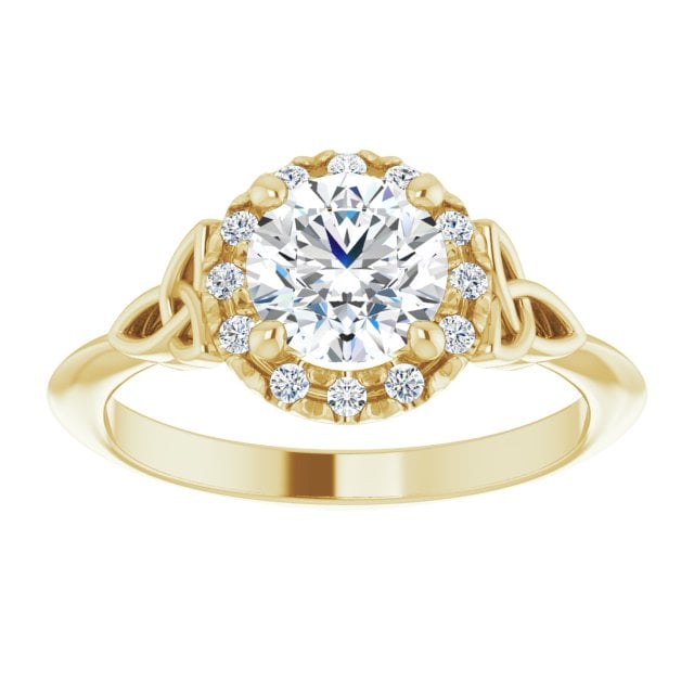irish engagement ring | eimhear 14k yellow gold 1ct diamond celtic trinity knot ring