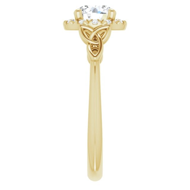 irish engagement ring | eimhear 14k yellow gold 1ct diamond celtic trinity knot ring