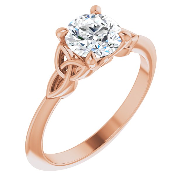 irish engagement ring | fineamhain 14k rose gold 1ct diamond solitaire celtic trinity knot ring