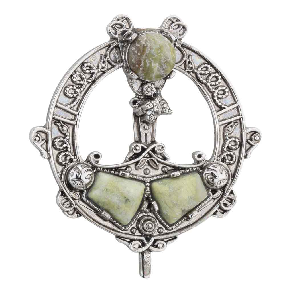 irish brooch - connemara marble tara brooch