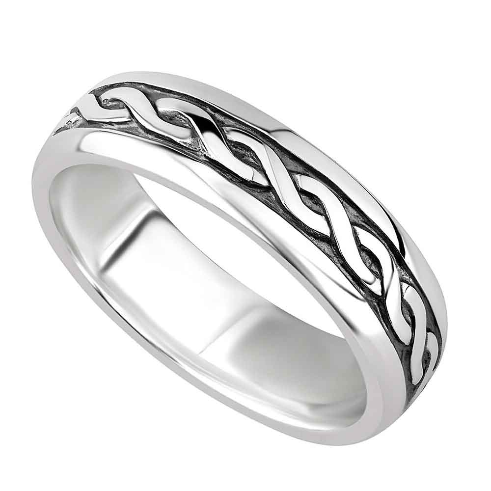 celtic ring - ladies sterling silver wide celtic band