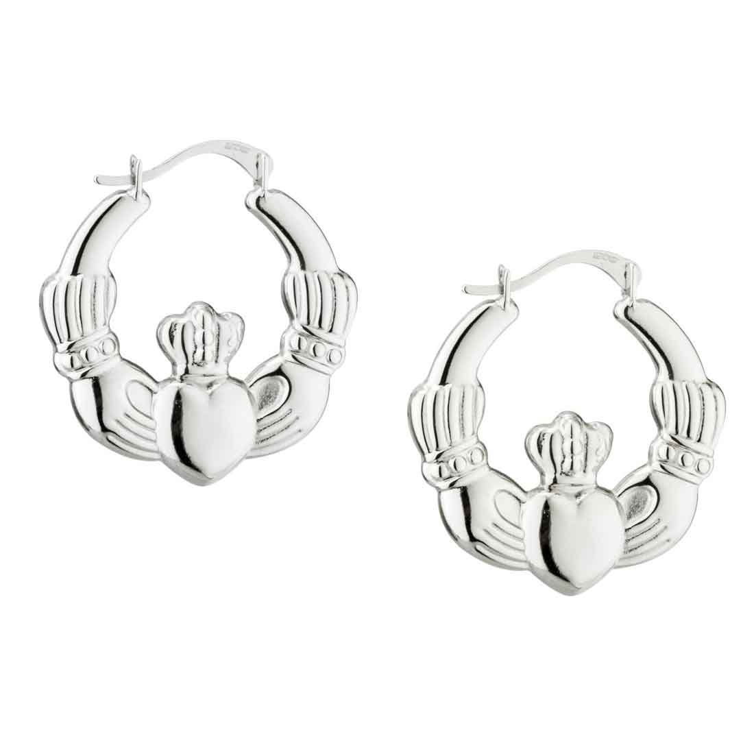 small claddagh hoop earrings