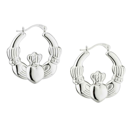 Small Claddagh Hoop Earrings