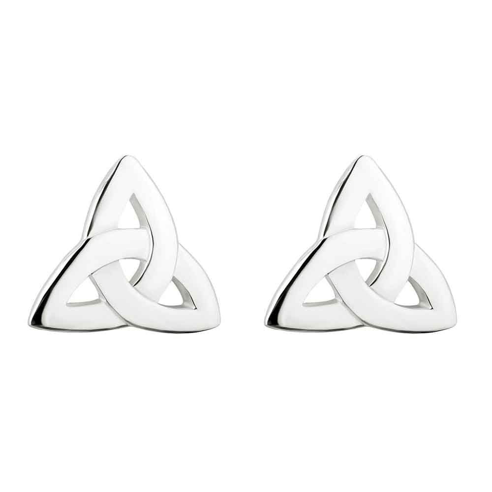 celtic earrings - sterling silver trinity knot earrings - medium