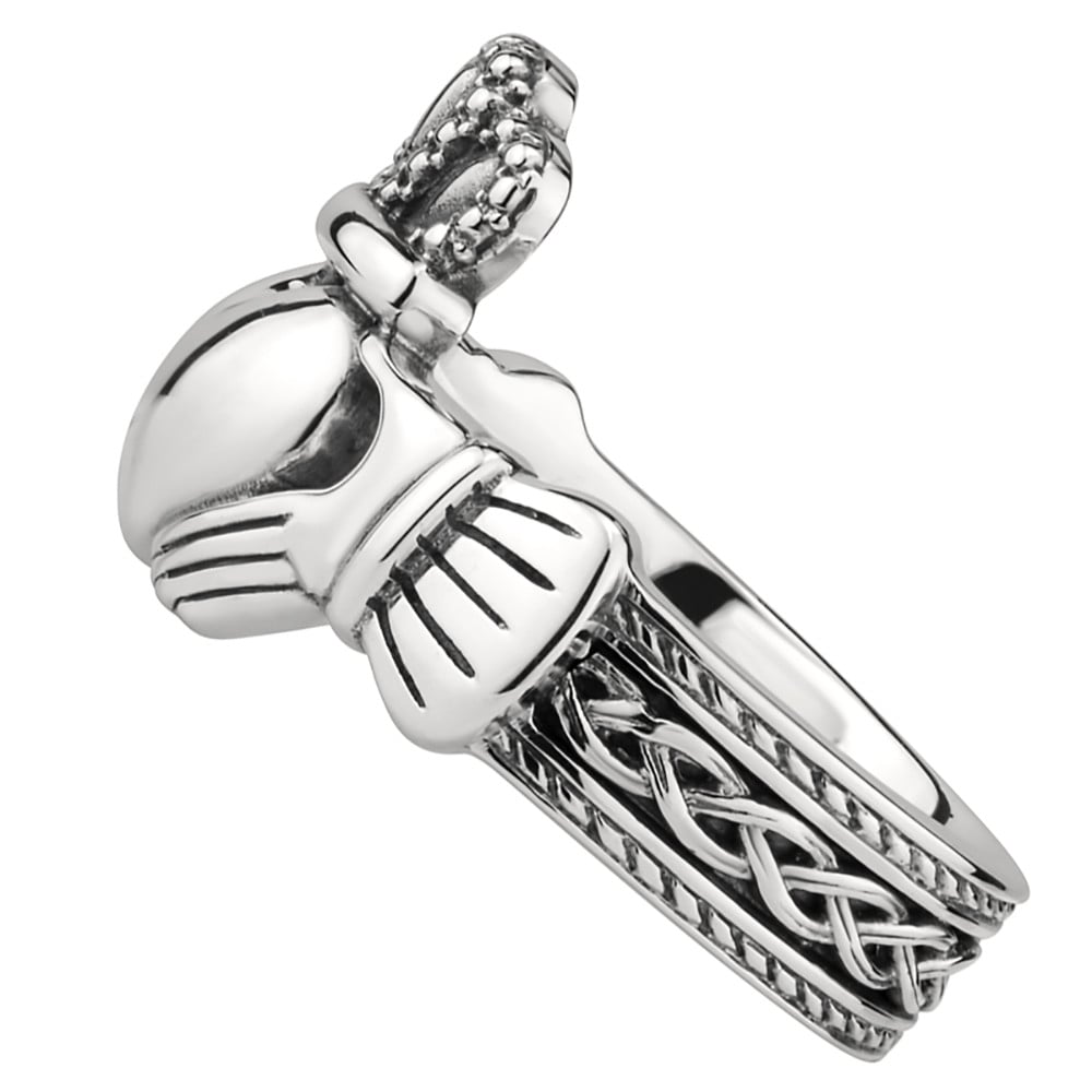mens irish jewelry | sterling silver celtic claddagh ring