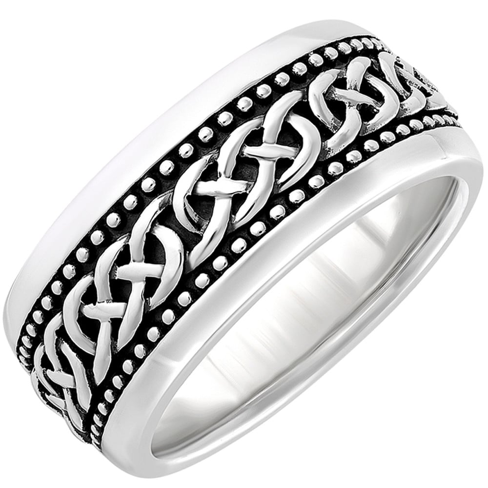 sale | irish rings | sterling silver oxidized large celtic knot ring