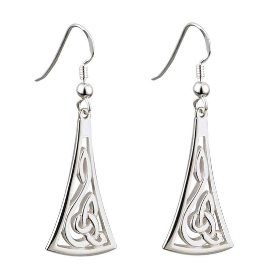 Celtic Earrings - Sterling Silver Long Celtic Earrings