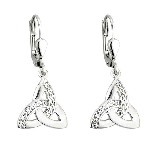Celtic Earrings - Sterling Silver Celtic Weave Trinity Knot Earrings
