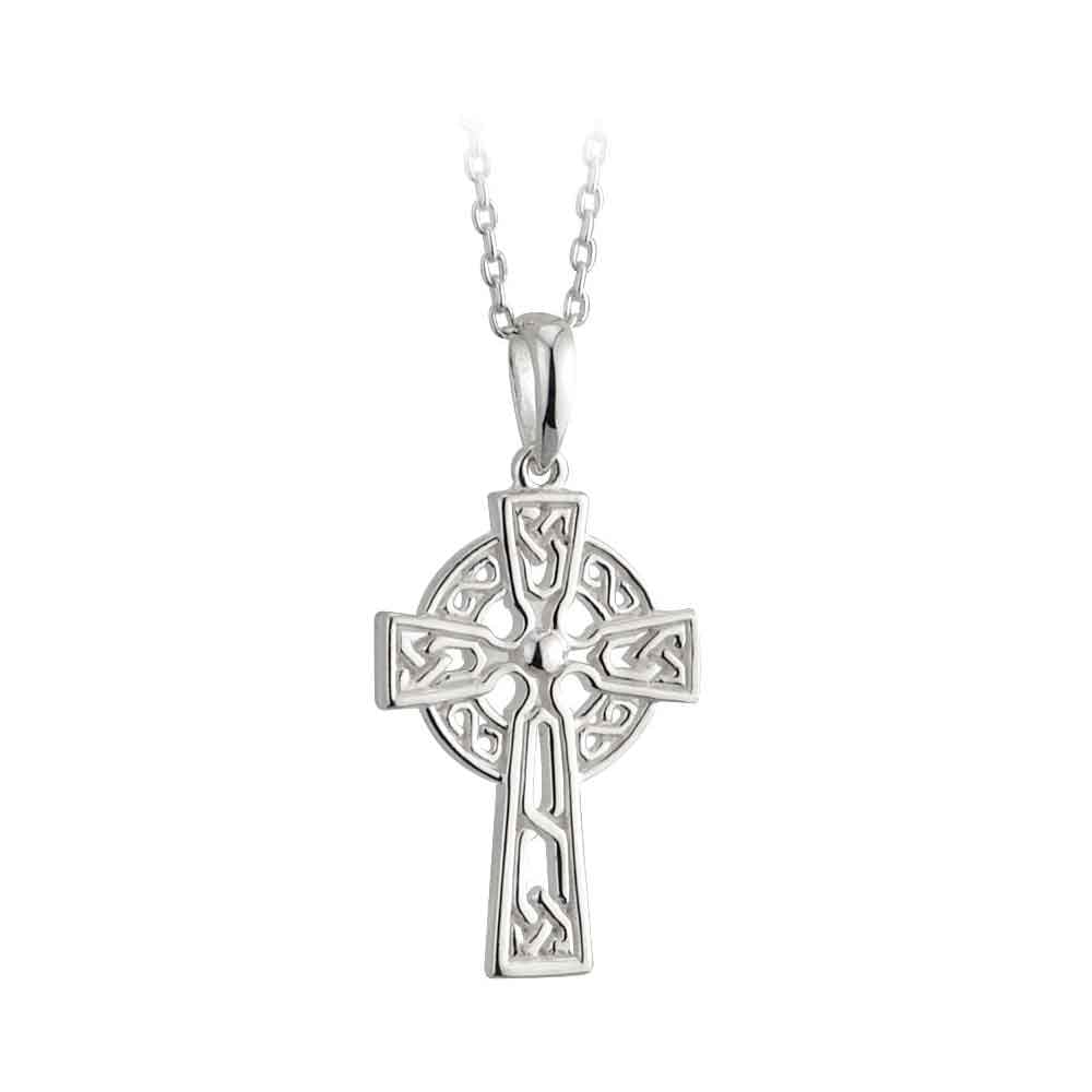 celtic pendant - sterling silver filigree celtic cross pendant with chain