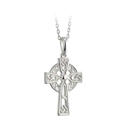 Celtic Pendant - Sterling Silver Filigree Celtic Cross Pendant with Chain