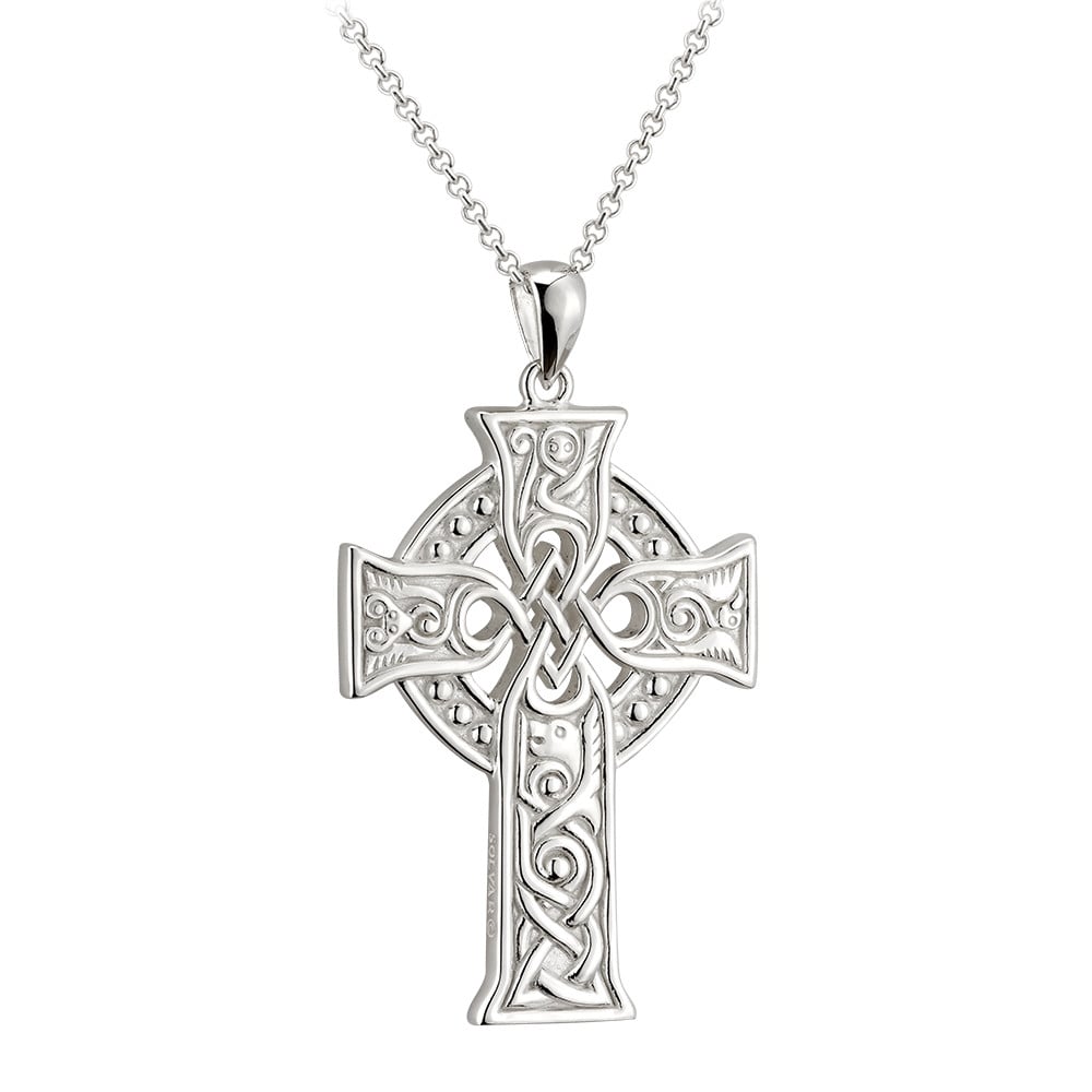 irish necklace | sterling silver book of kells apostles celtic cross pendant