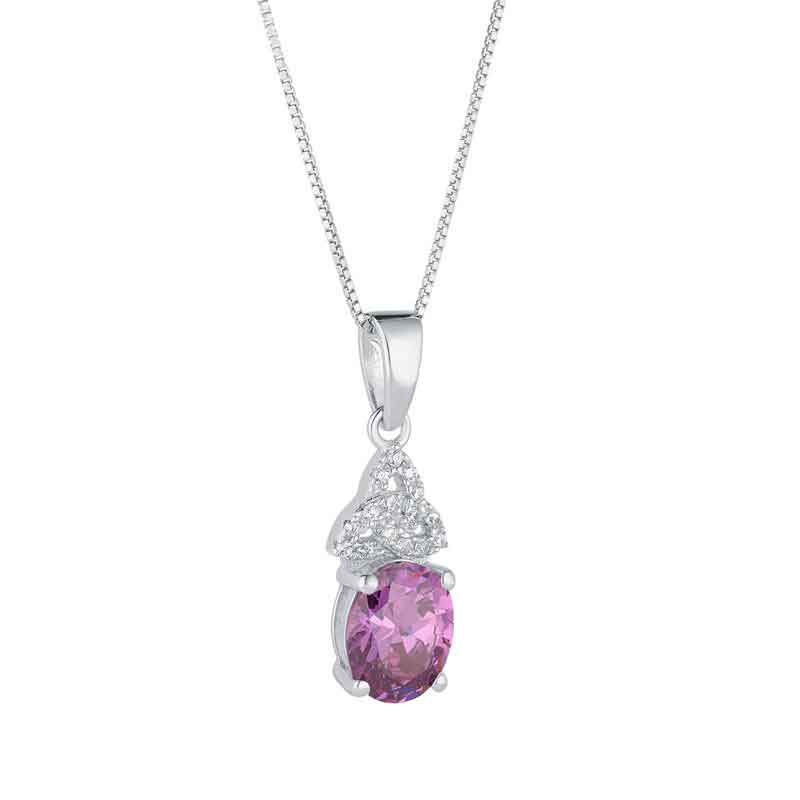 irish necklace | celtic trinity knot crystal birthstone pendant
