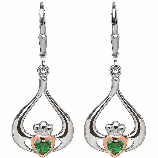 Irish Earrings | Real Irish Gold & Sterling Silver Claddagh Earrings by House of Lor