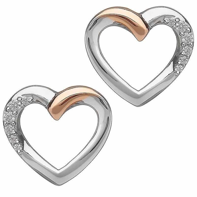 irish earrings | real irish gold & sterling silver heart earrings by house of lor