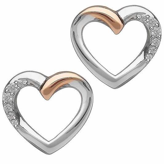 Irish Earrings | Real Irish Gold & Sterling Silver Heart Earrings by House of Lor