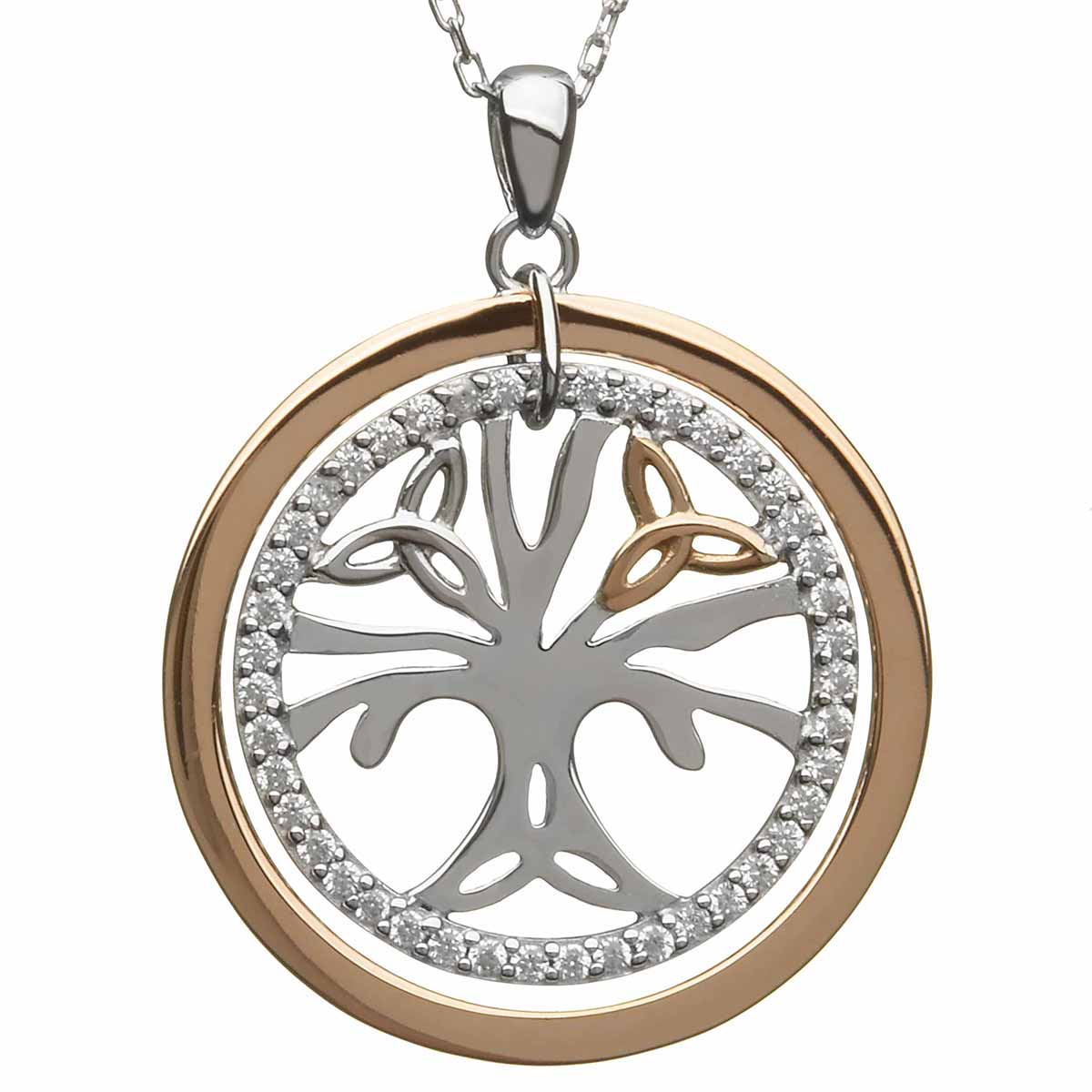 irish necklace | real irish gold & sterling silver celtic tree of life pendant by house of lor