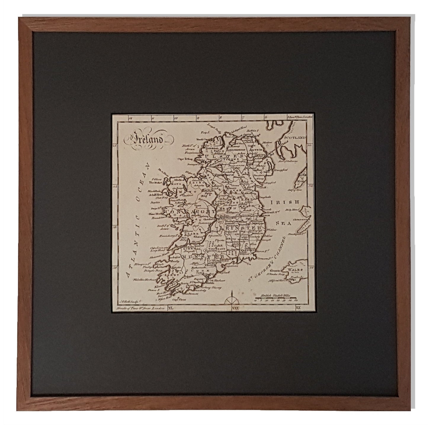 framed map of ireland art print