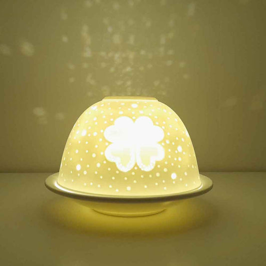 Irish Home | Porcelain Starlight Lucky Irish Shamrock Votive