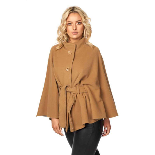 Cashmere Blend Belted Irish Cape