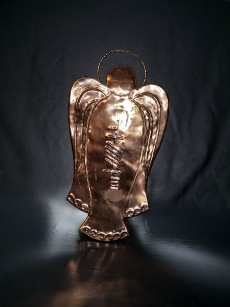 Personalized Irish Gift - Ogham Celtic Name Angel Copper Wall Hanging