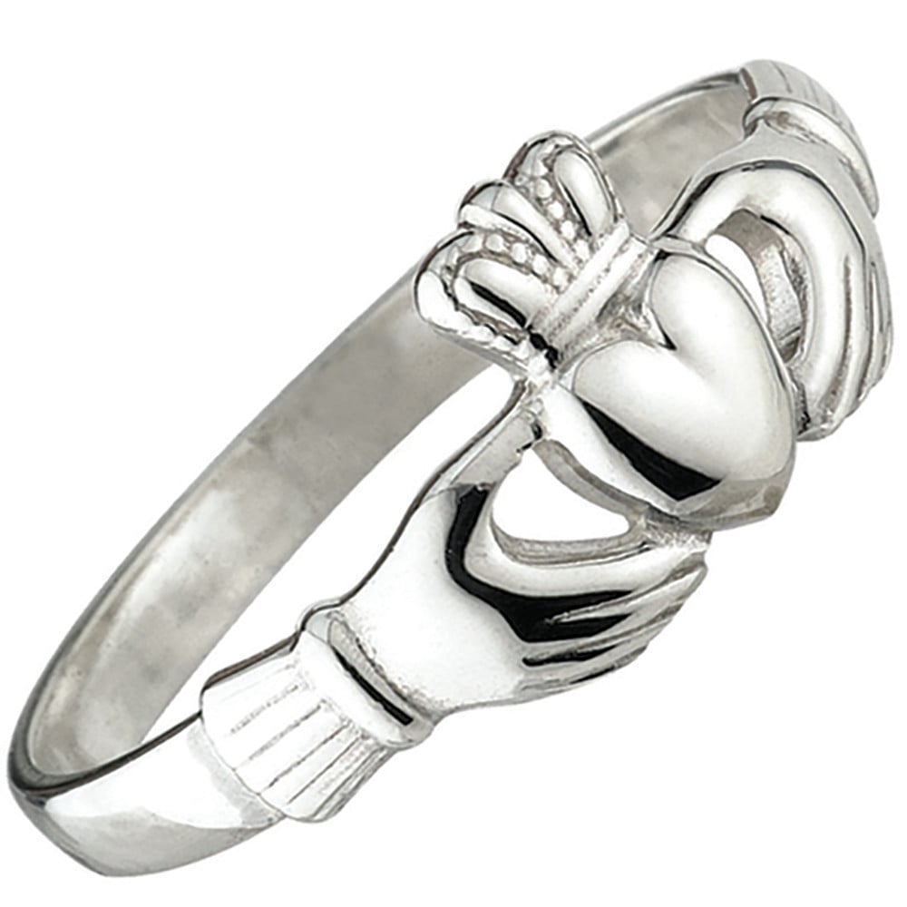 irish claddagh ring - sterling silver ladies dainty claddagh ring