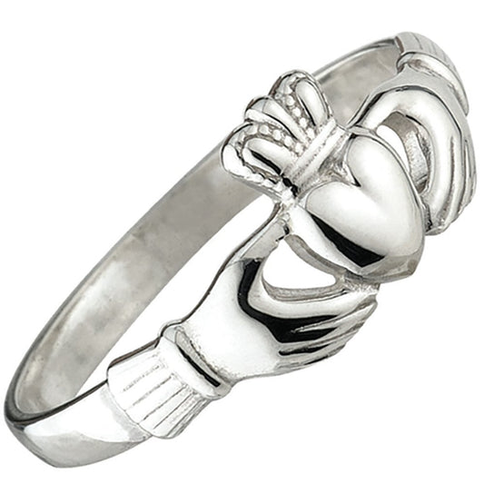 Irish Claddagh Ring - Sterling Silver Ladies Dainty Claddagh Ring