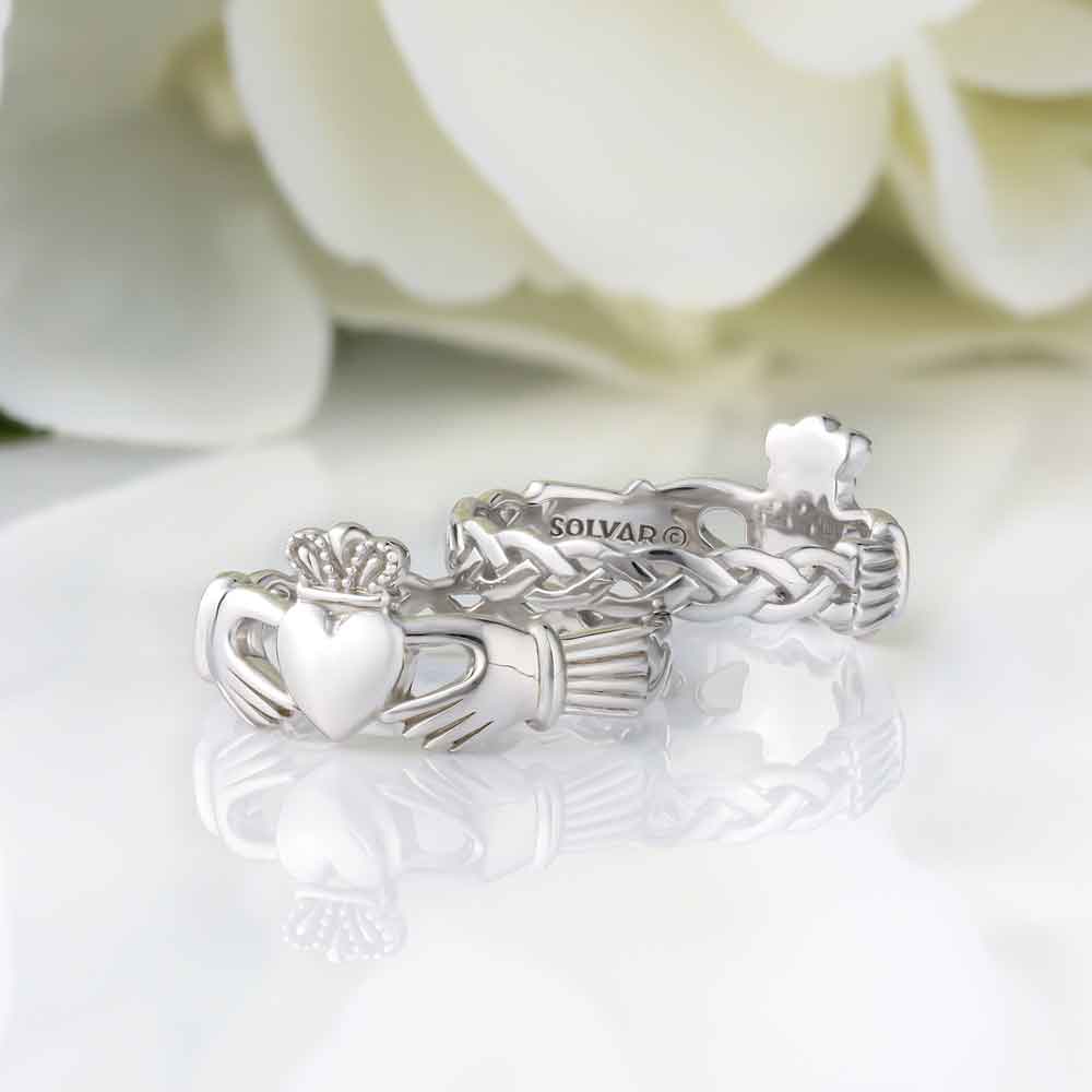 claddagh ring - ladies sterling silver claddagh weave